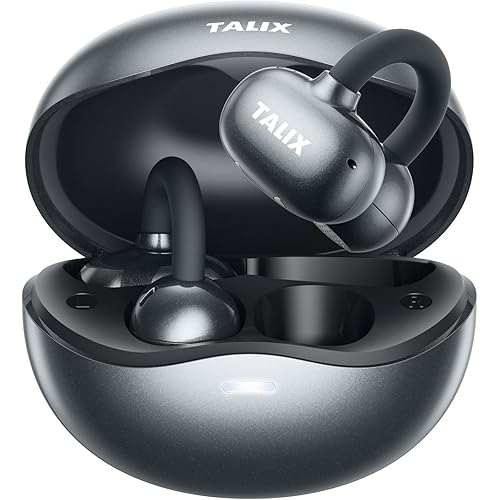 TALIX Ultra Open Ear Earbuds X6, Clip-On Headphone with Directional Sound, Ultra-Light Comfort Fit, Bluetooth 5.4 Wireless Earbuds, 26H Playtime, Spatial Sound, for Running, Workout & Daily Use(Black)