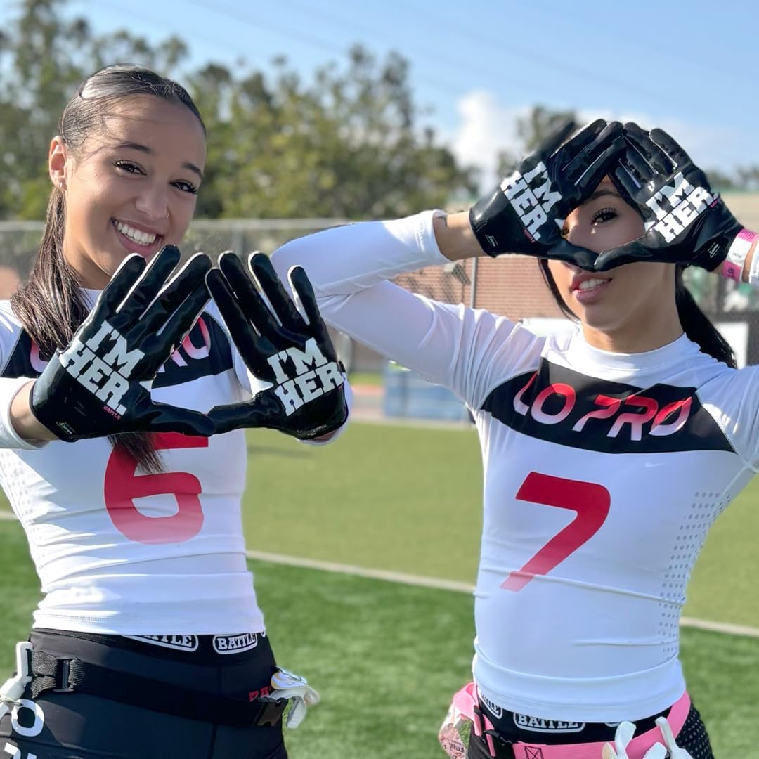 Battle Sports I'm HER Bella Female Football Receiver Gloves, Adult & Youth, Limited Edition