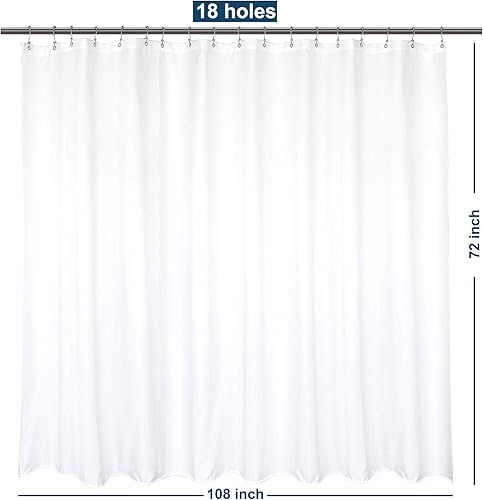 Miniatura 2 de Barossa - Cortina de ducha o forro de tela, Poliéster & Mezcla de poliéster, Blanco puro