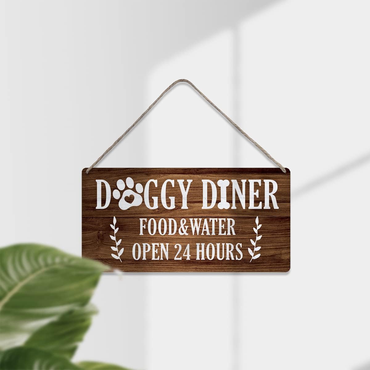 MIGUMUTU Country Style Wall Decor Funny Puppy Food Wooden Sign Rustic Hanging Wall Plaque Home Decor Dog Lovers Present - Image 3