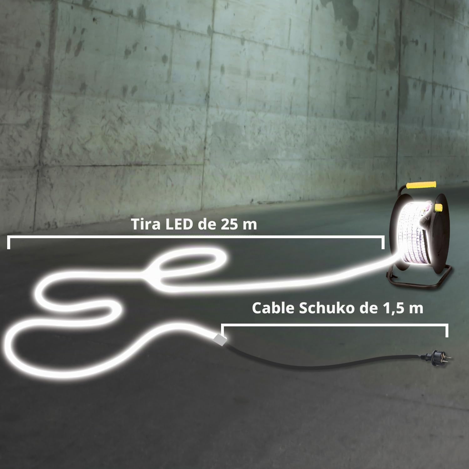 RibbON 25m: Tira LED IP65 32.000 lúmenes. Con enrollador, 25 metros.