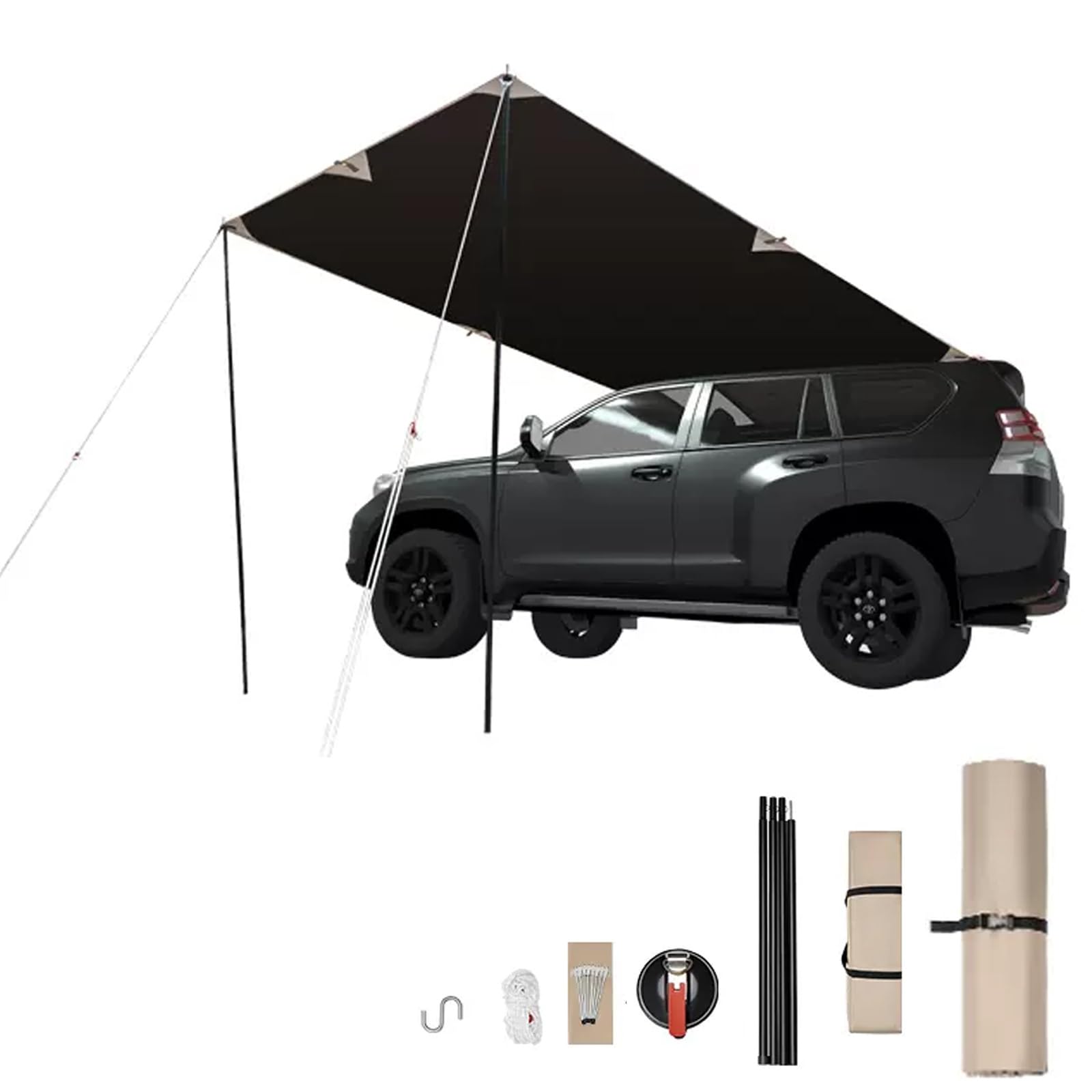 tent blokker TRUNXUCL Waterproof Car Awning, Portable Vehicle Awning Camping Car Tent, Blocker Canopy Complete Kits with Suction Cup for SUV, Camping, Outdoor : Automotive Reifen online @ Winterreifen, G45 Farbe:Trompete - Kuhpunkt absorbing grounding system to