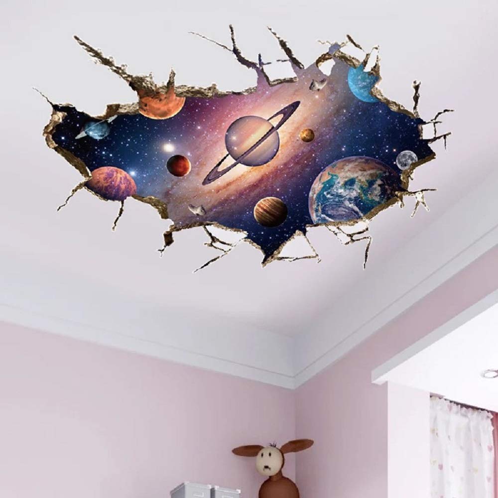 Cute Cartoon Dog Space Dream Camera Dei Bambini Decorazione Della Camera Da Letto Sfondo Decorazione Della Parete Adesivi Murali