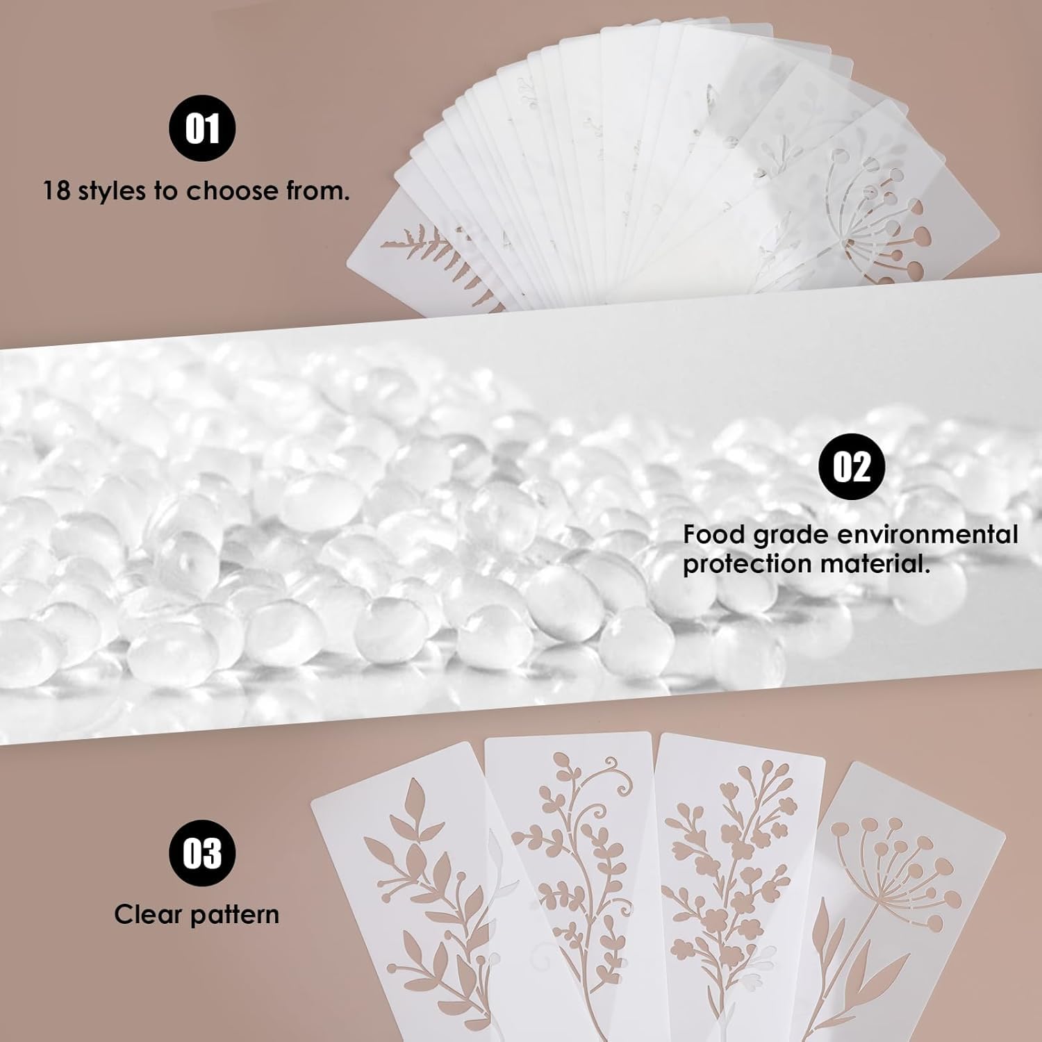 CrafTreat Pochoirs De Fleurs Sauvages Réutilisables Pour La