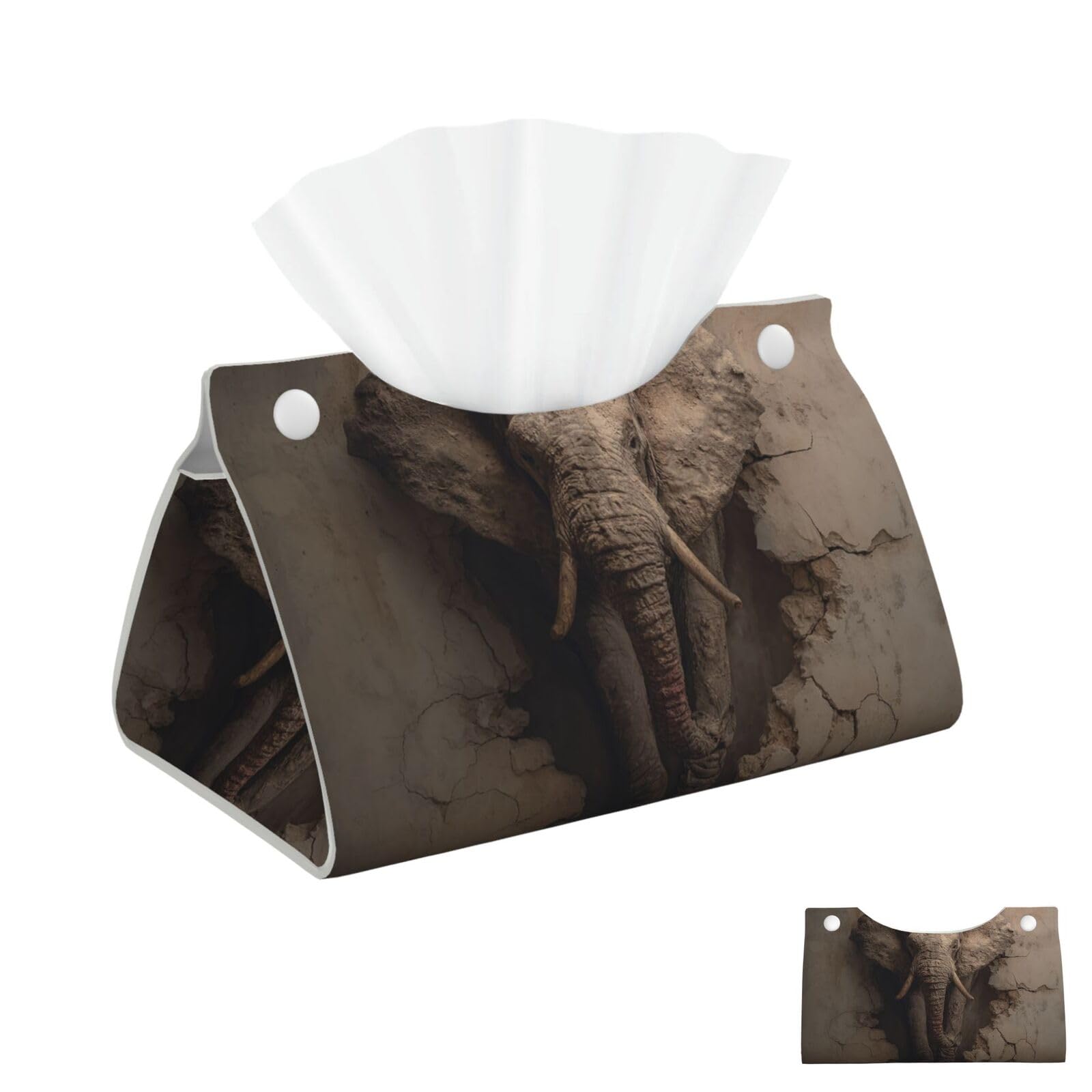 Broken Wall Elephant Tissue Box Cover Square Cube Boxes