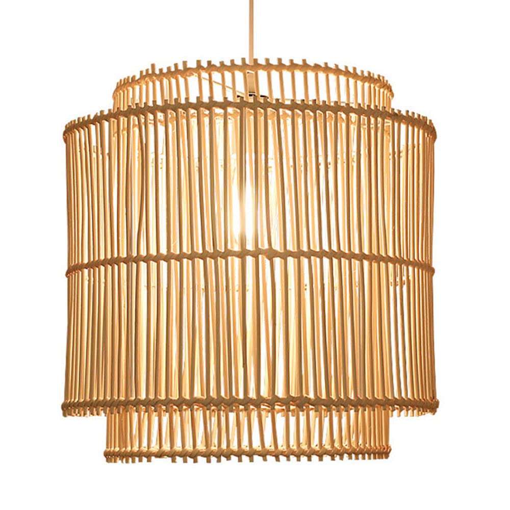 LYMSXAZOU American Pastoral Rattan Chandelier Southeast Asian Hanging Lamp Chinese Tea Room Pendant Lights rustic Wicker Chandeliers Home Decoration Lighting Fixture For Bars Cafe Living
