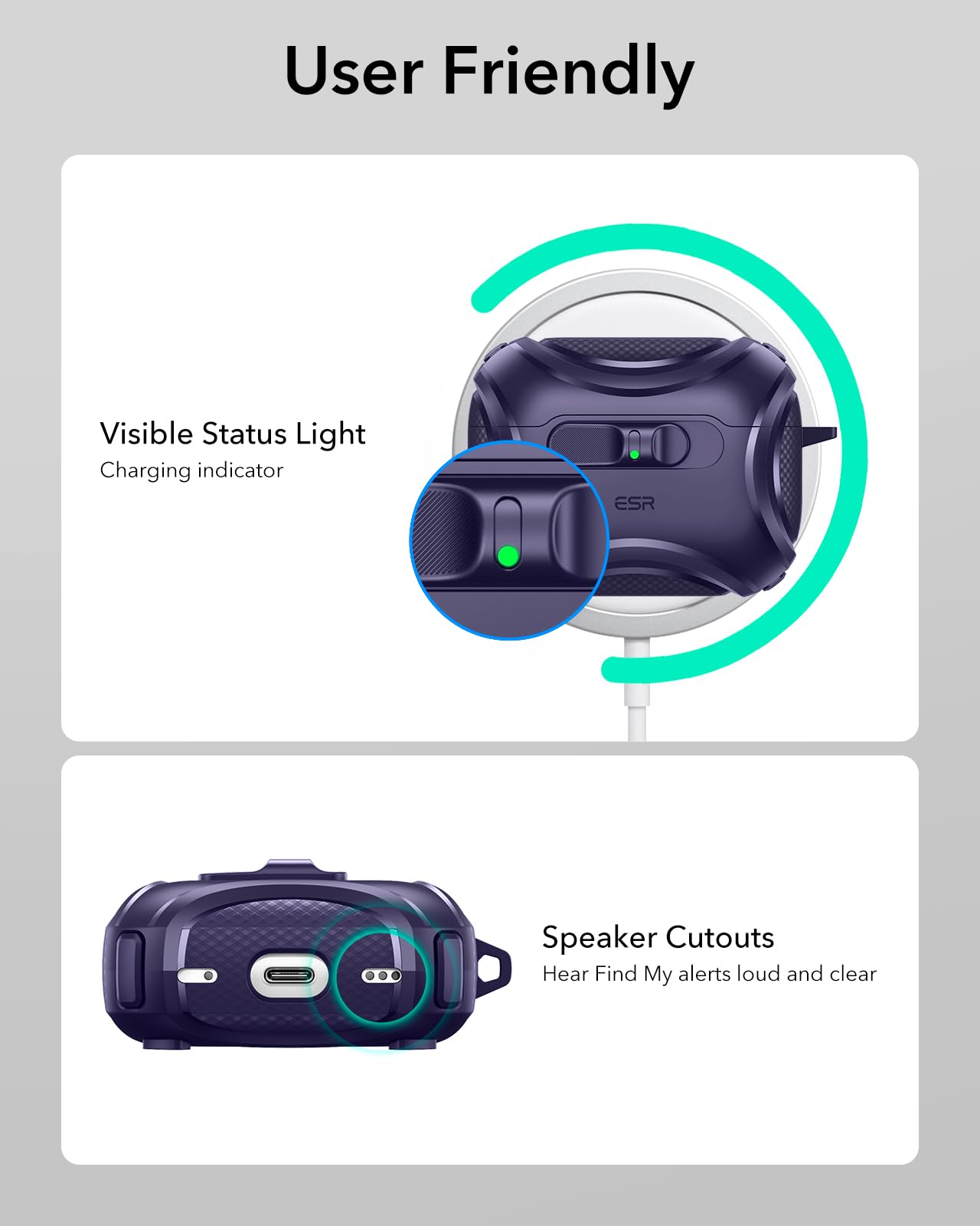 ESR for AirPods Pro 3 Case (2025), Compatible with Airpods Pro 3rd Generation Case (USB-C Cable), Effortless MagSafe, Drop-Proof Lock, Easy Open, Cyber Series, Purple thumbnail 18