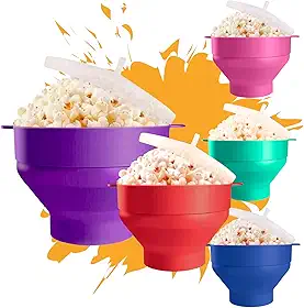 Pipoqueira Silicone Microondas Balde Pipoca Fácil Sem Óleo G (VERDE MAR)