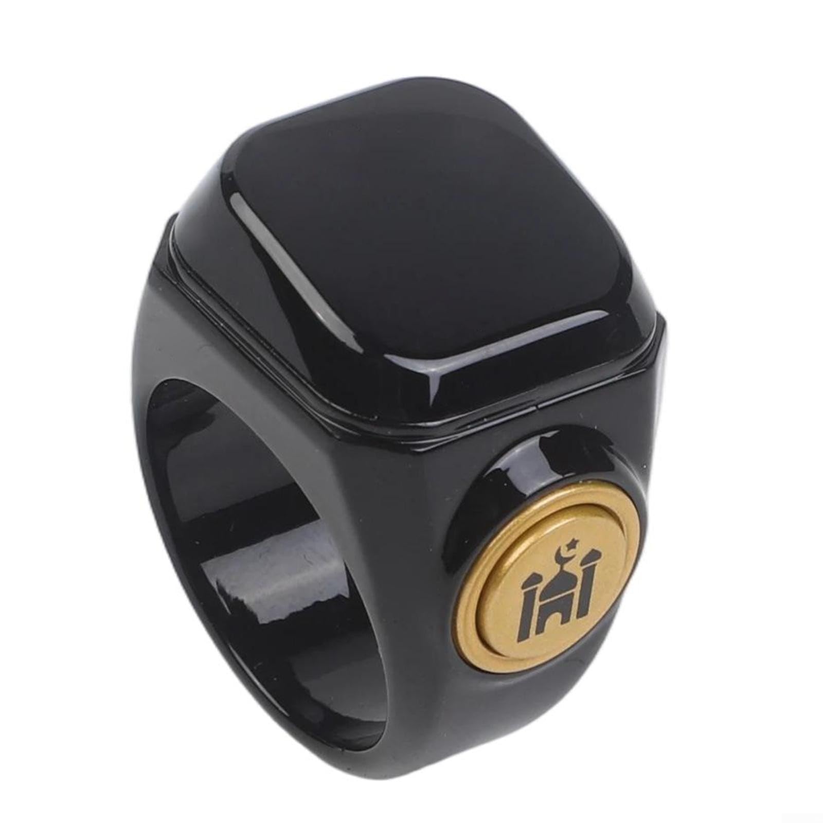 Anello Tasbih elettronico intelligente, contatore digitale ricaricabile per Zikr con gamma 99999, contatore di preghiera impermeabile per musulmani (22 mm nero)