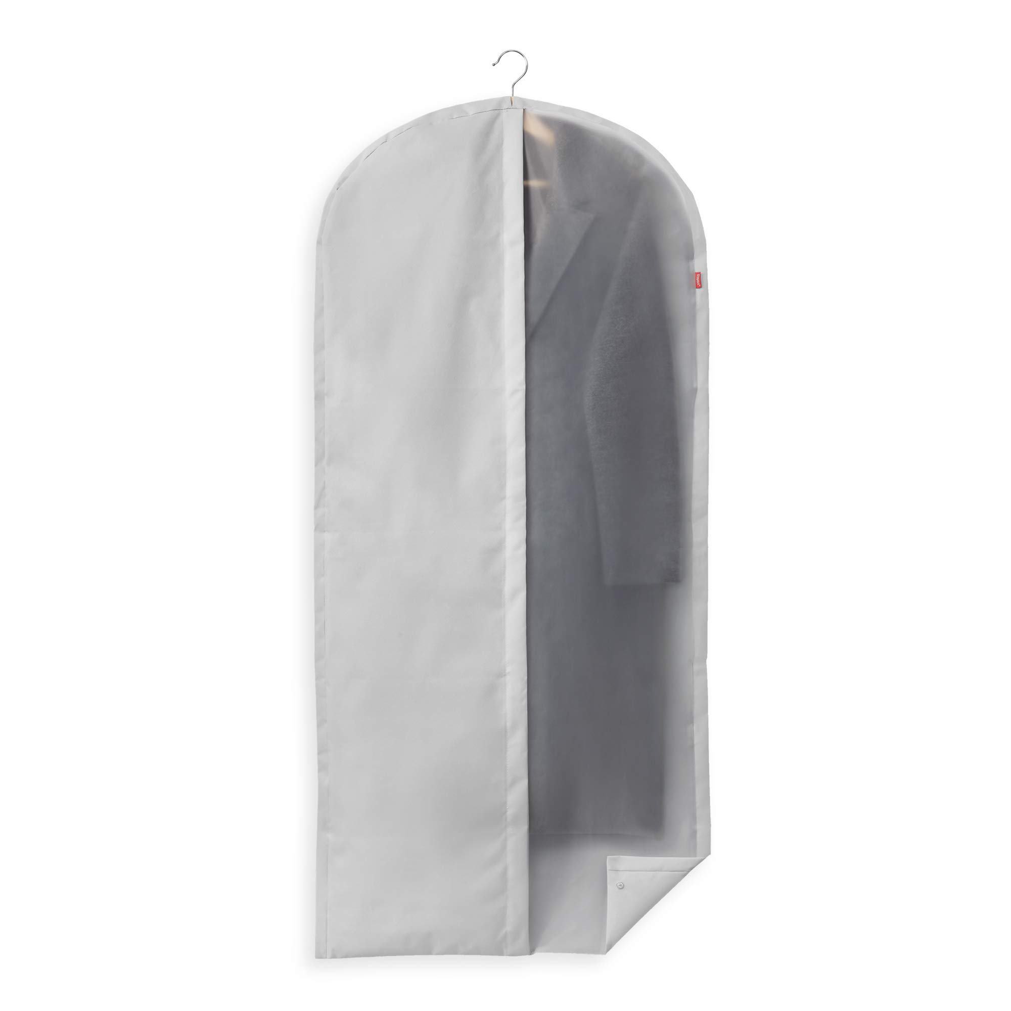 Rayen | Wardrobe Clothes Cover | Zip-up Hanging Suit Cover | Dress Cover Resistant to dust, Moisture and Moths | 60 x 135 cm | Light Grey/Translucent