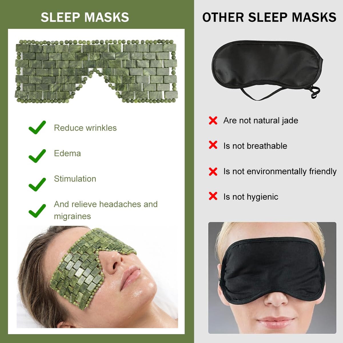 MAYCREATE® Natural Jade Stone Eye Mask for Puffy Eyes & Dark Circles — Amazon image 4