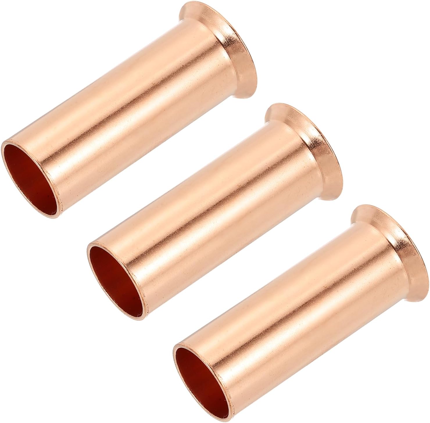 PATIKIL 7/8" (22mm) OD Copper Flare Tube Fittings, 3 Pcs Straight Copper Coupling Welding Joint Pipe Fitting for HVAC Refrigeration Plumbing