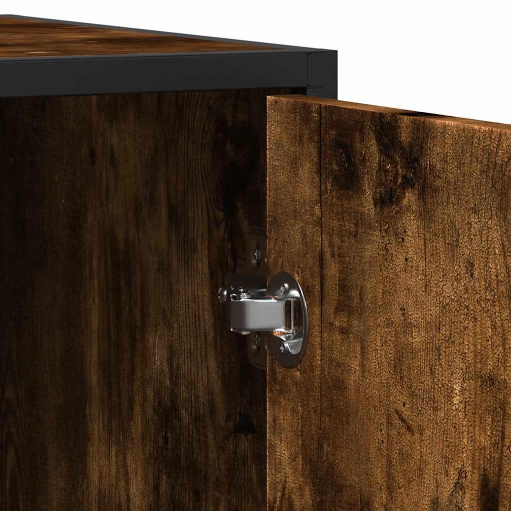 Aparador de madera de roble ahumado, 92 x 35 x 76 cm, cómoda