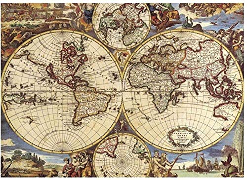 LHZBB Kreuzstich,Stickpackung Stickbild Stickvorlage Sticken Stickset, Weltkarte 40X50Cm DIY Handarbeit Vorgedruckt Sticken Kreativität Home Decor 11Ct (Vorgedruckte Leinwand) Cover