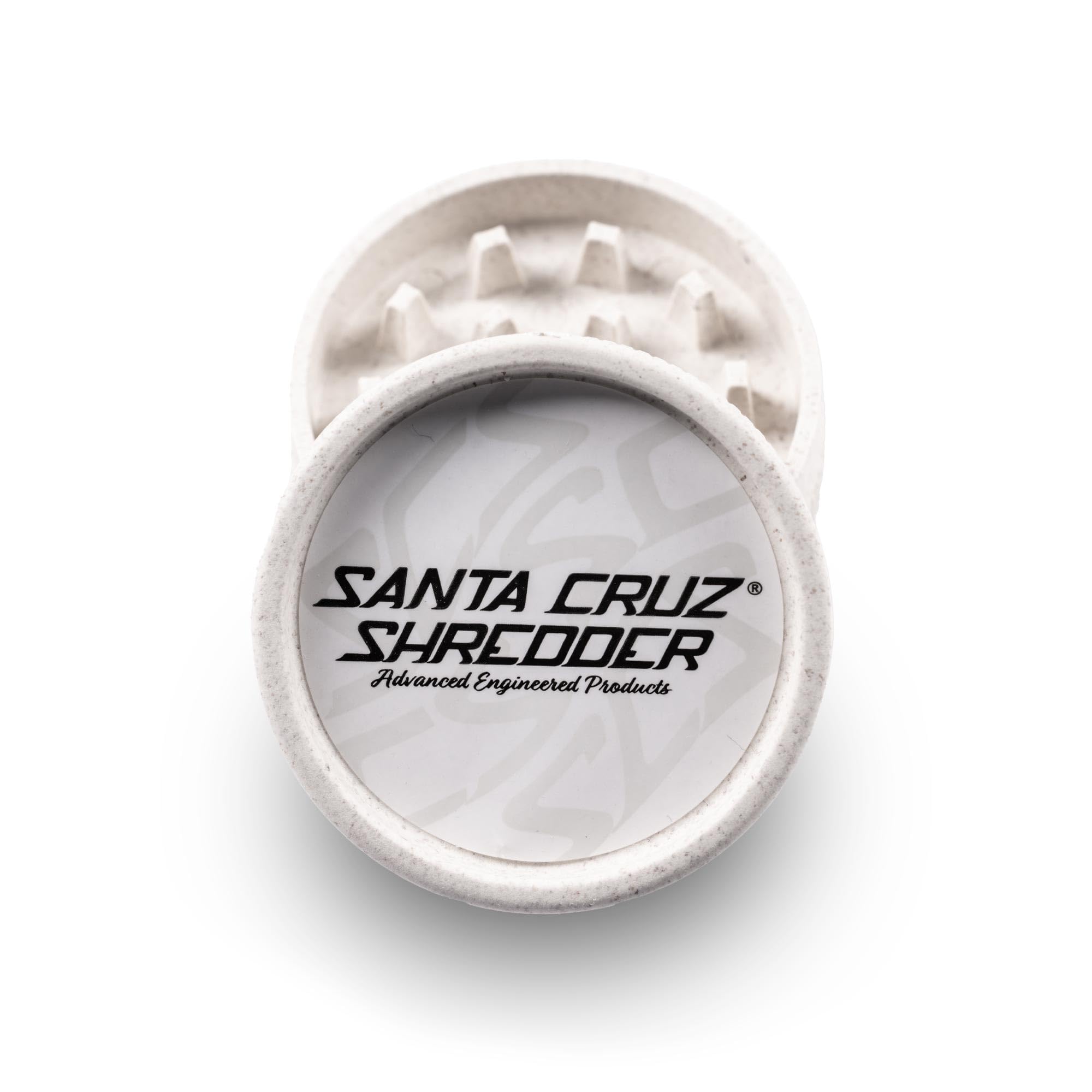 Santa Cruz Shredder Macinino per erbe e spezie con parte superiore zigrinata per una presa più forte, 2 pezzi, misura media 2,2 (bianco)