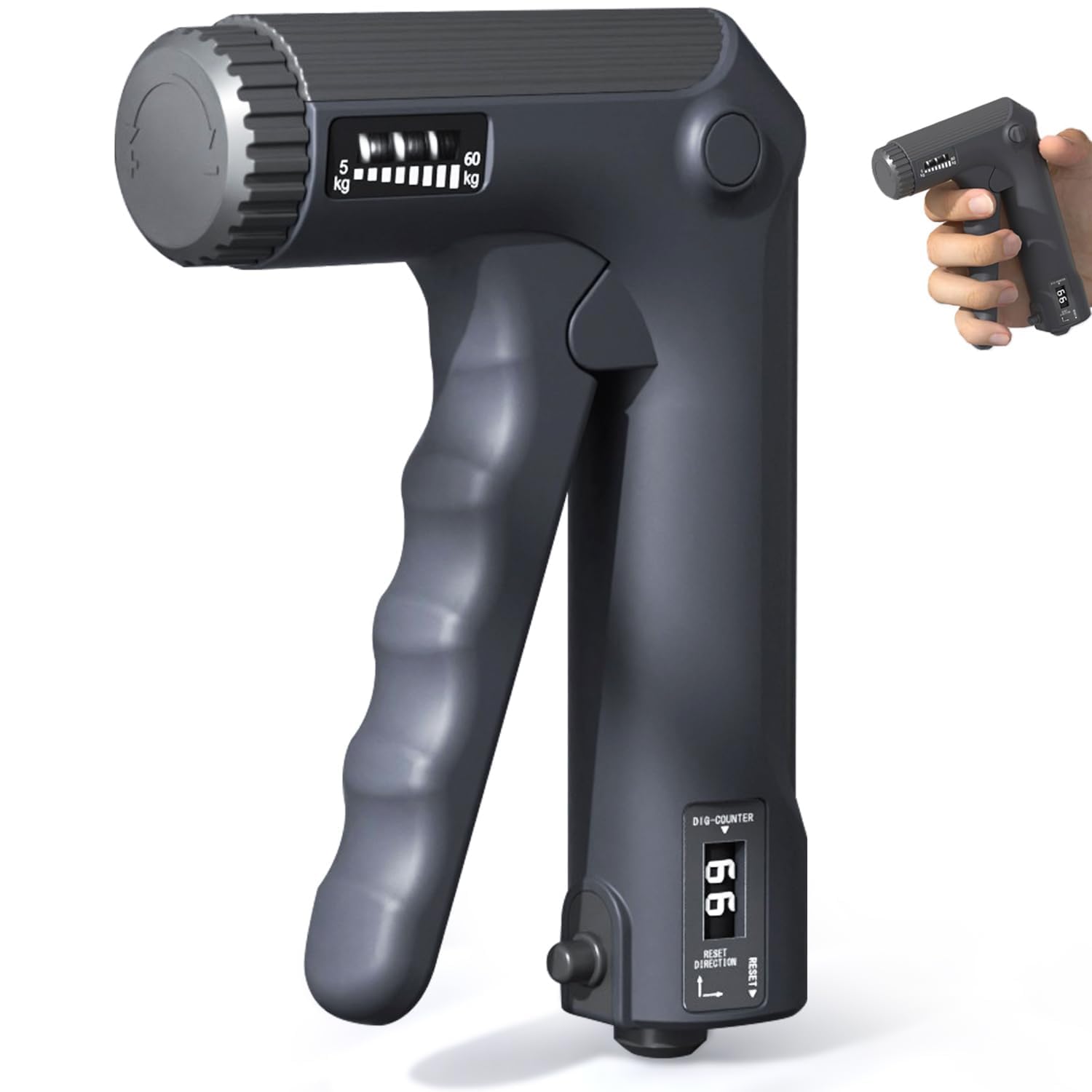 Hand Grip Strengthener Trainer Kit with Smart Counter - Adjustable Resistance Hand Gripper 11-132 lbs - Grip Strength Trainer, Finger Stretcher, Hand Gripper, Finger Exerciser for Athletes/Man/Women