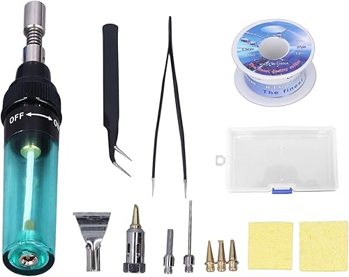 Kit de soldador de gas Juego de pistola de hierro de soldadura Set de soldadura de butano inalámbrico de temperatura ajustable