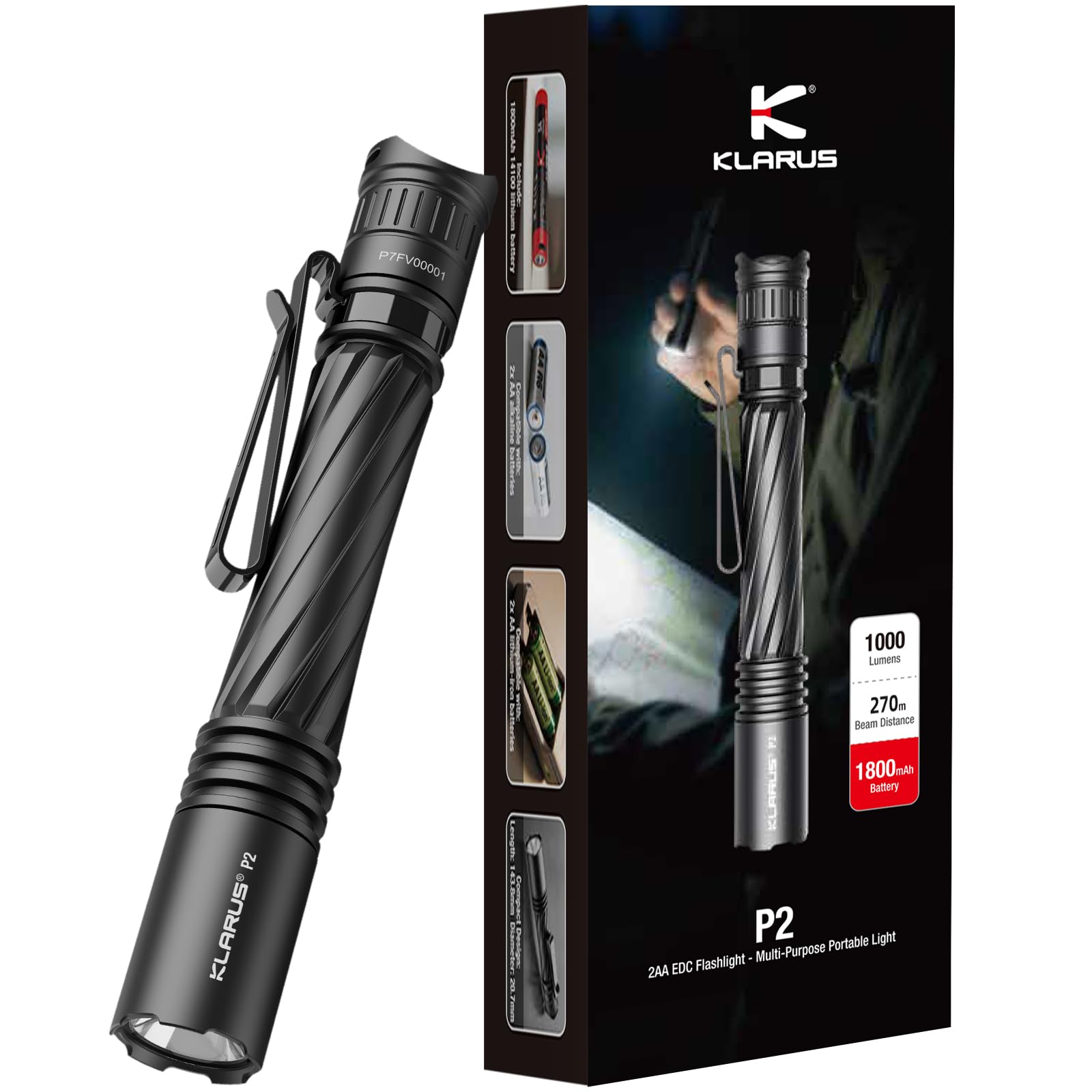 Amazon.co.jp: klarus P2 ペンライト小懐中電灯：高輝度1000ルーメン