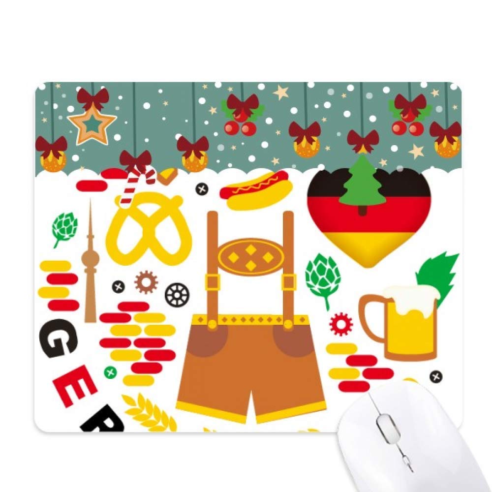 Tapis de souris Noël en caoutchouc antidérapant avec motif drapeau - 5