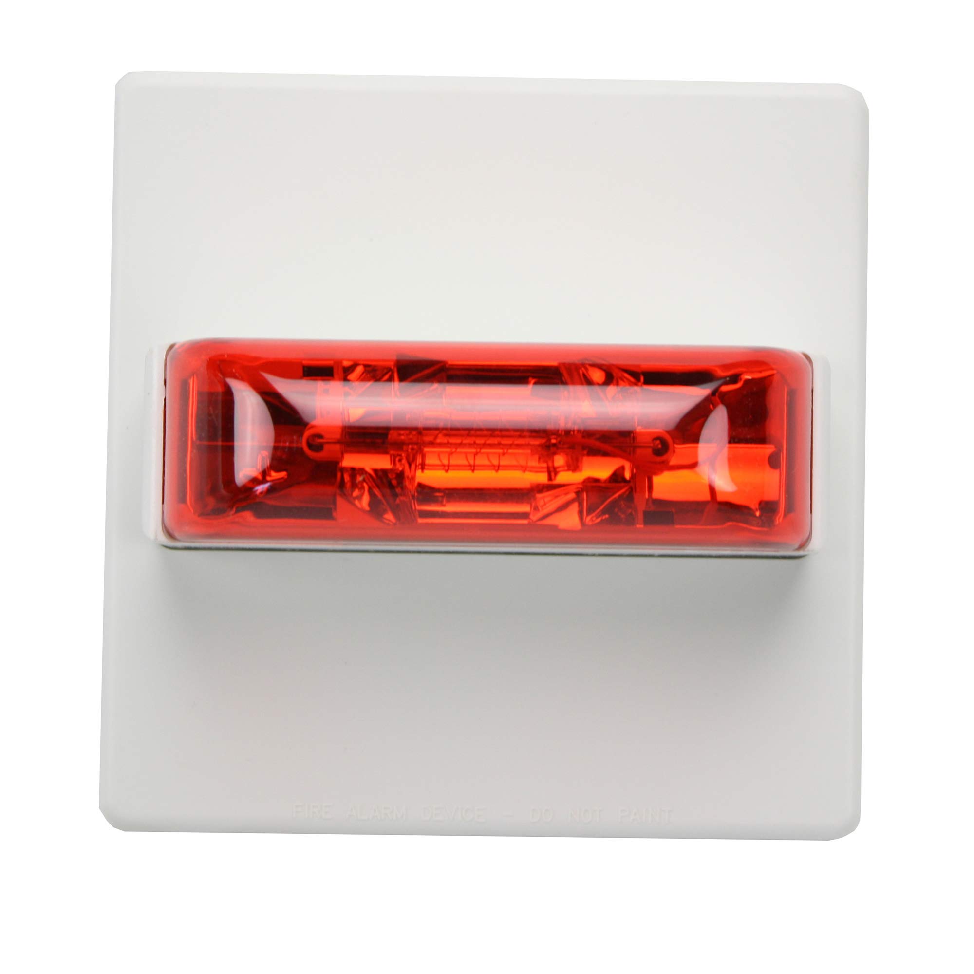 Wheelock RSSR-24MCC-NW Ceiling Mount Fire Alarm Signal Strobe, Red Lens, White Housing, Plastic Housing, Xenon Lamp, Lexan Lens, 24 VDC