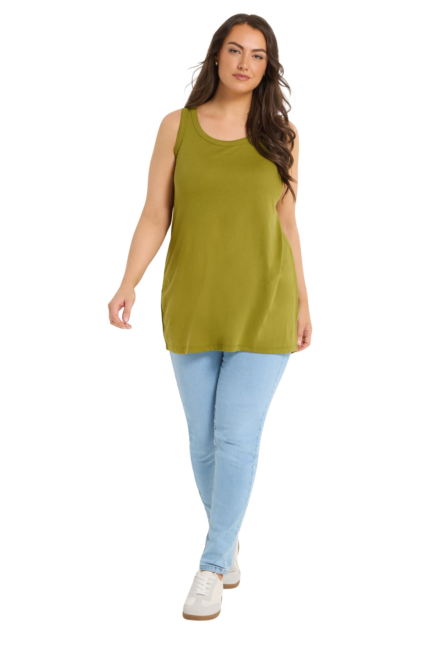 Yours Curve Green Basic Vest Top - Women's - Plus Size Curve