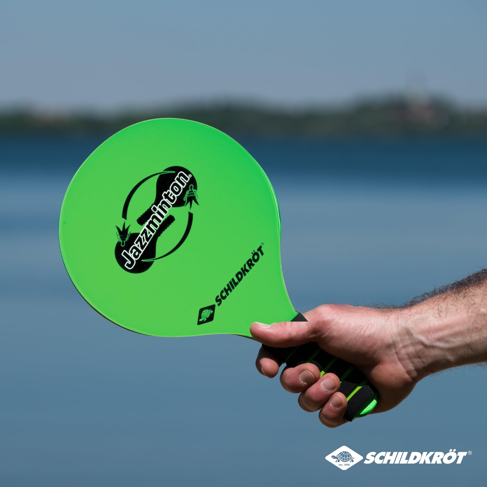 Schildkröt® Jazzminton Set, 2 Bats, 3 ptaki, LED Ball for Night Game, Beach Ball Set, Great Fun for Everyone and Anywhere
