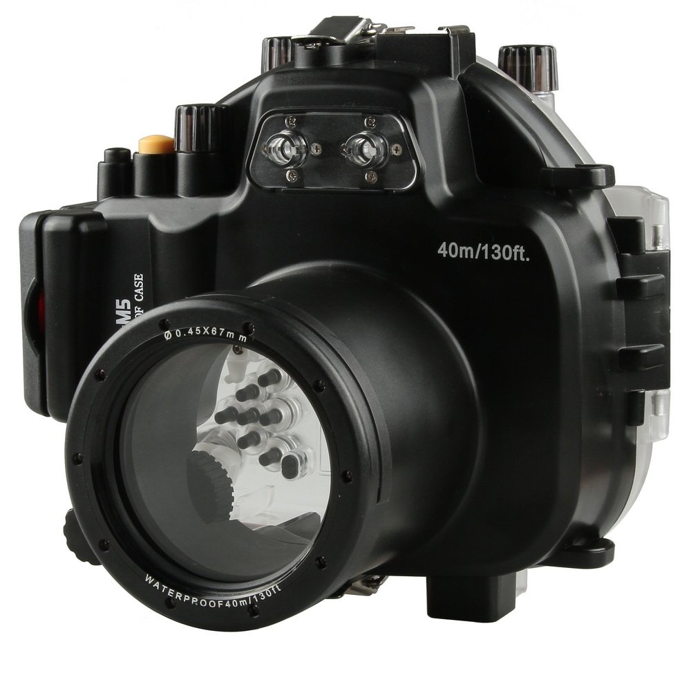 MEIKON 130ft 40m Underwater Waterproof Camera Housings Case for Olympus E-M5 Camera Lens