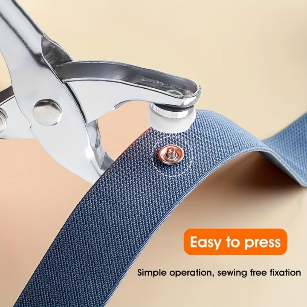 Sewing Kit with 100PCS Metal Buttons – Manual Pliers Tool Included,Manual Pressure Five Claw Buckle Pliers for Sewing with Fastener Tool for DIY Crafts,S Ewing,Clothes (Type C)