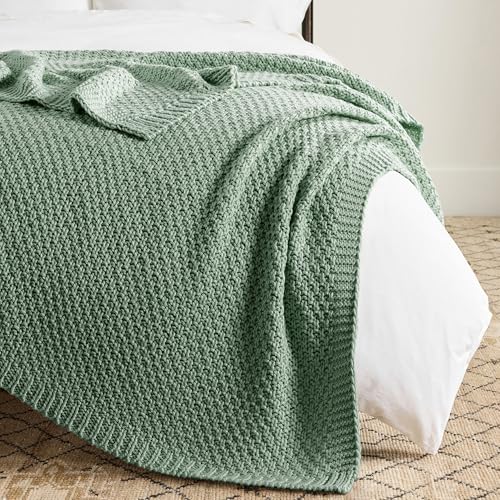 WDCOZY Chunky Cable Knit Throw Blanket Super Soft Warm Knitted Throw Blanket for Couch, Sofa, Chair, Bed Lightweight Breathable Cozy Comfortable Home Decorative Sage Green 50x60 Inches - image 6