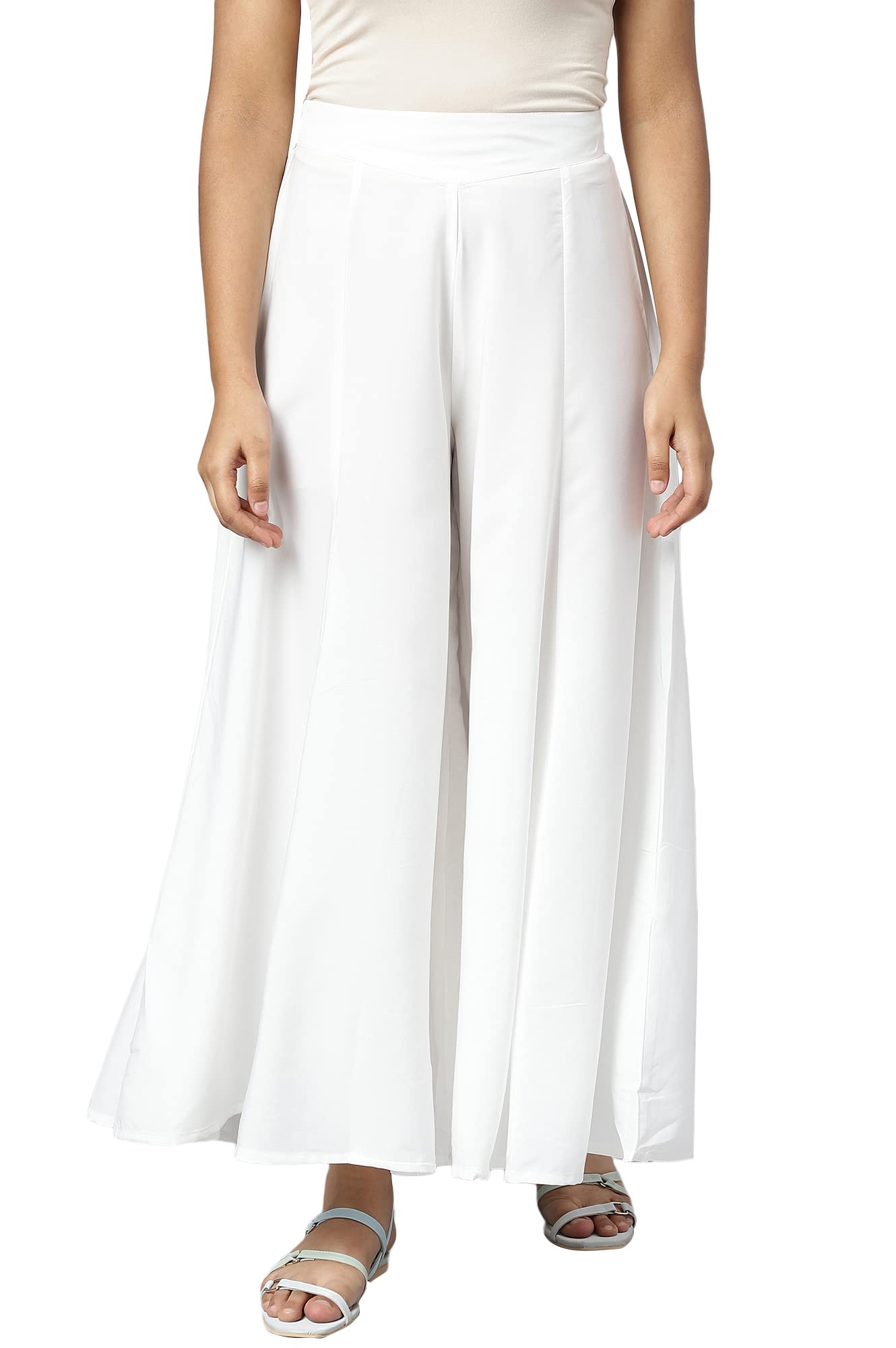 Aurelia Pantalones palazzo sueltos elásticos para mujer | Pantalones palazzo sueltos hasta el tobillo para mujer
