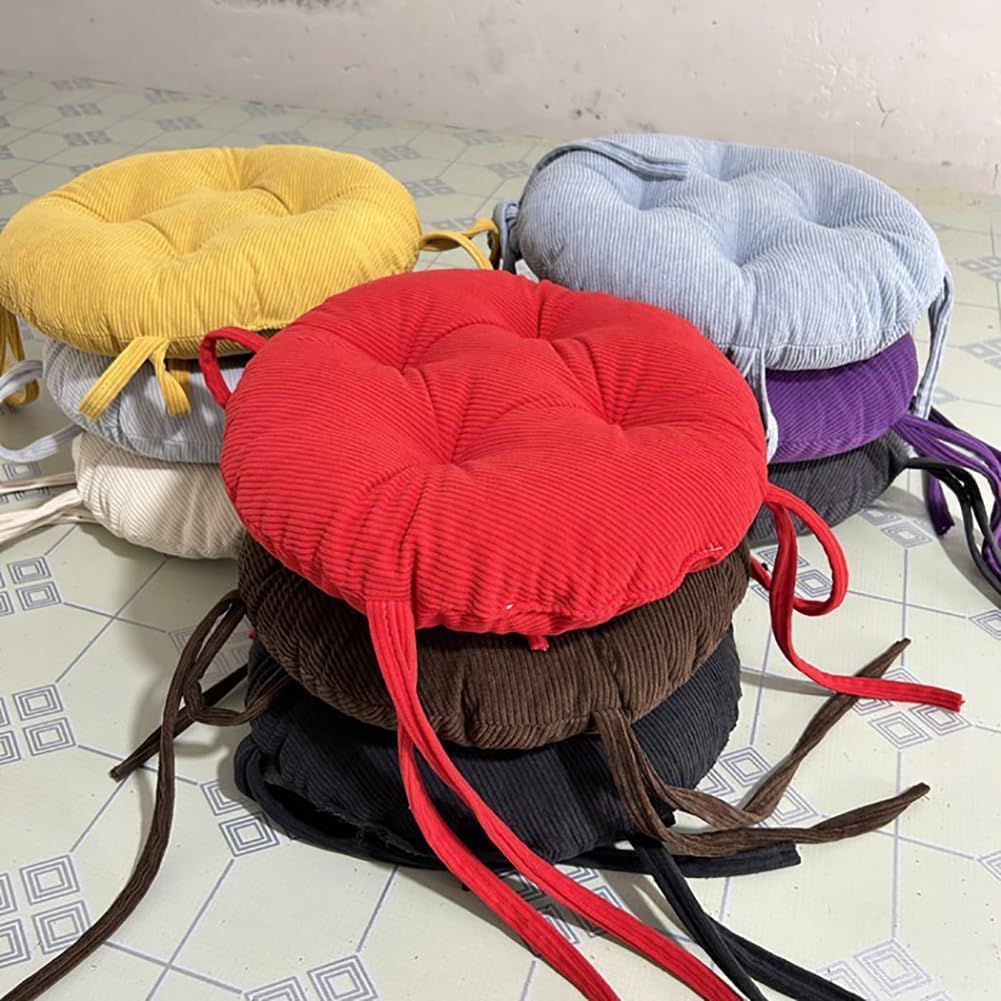 uyeoco Juego De 1/2/4 Cojín Redondo para Silla, 30cm/33cm/35cm/40cm/45cm/50cm cojín de Asiento Suave para Taburete, jardín, Interior, Exterior, hogar(H6,2PCS 40x40X6cm)
