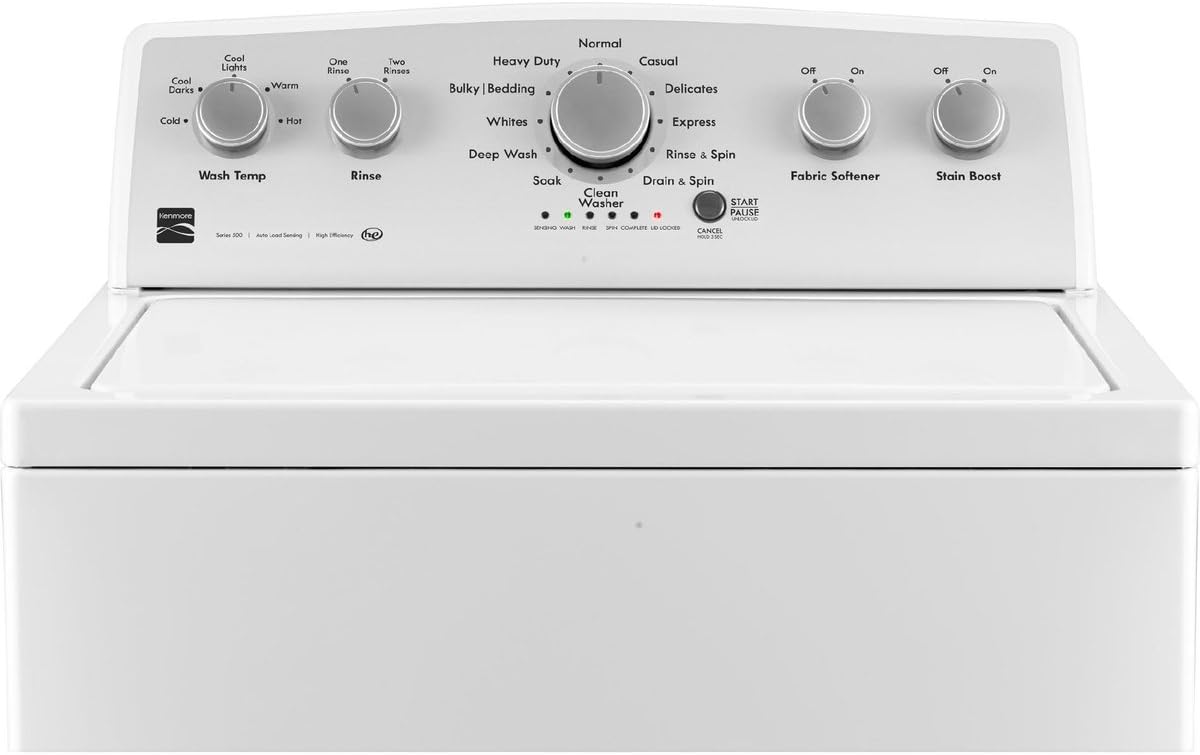 Kenmore 28" Top-Load Washer with Triple Action Impeller and 4.3 Cubic Ft. Total Capacity, White