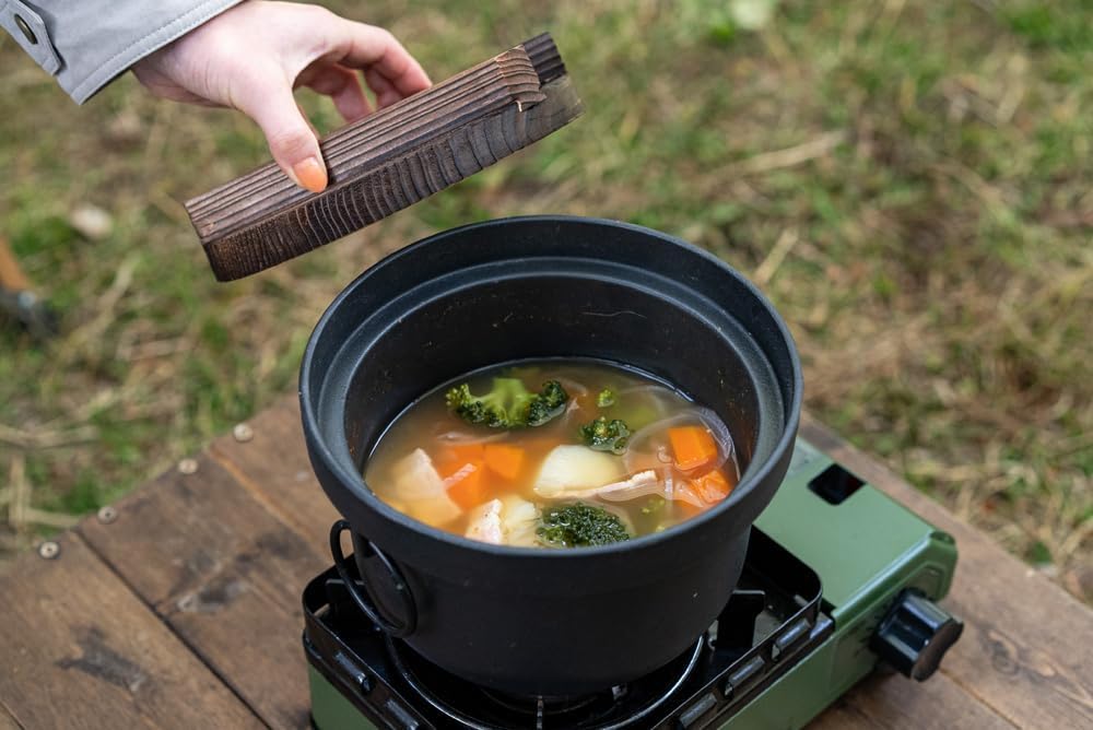 Ikenaga Iron Works Delicious - Arroz de hierro, olla de hierro, negro, 2 piezas 8