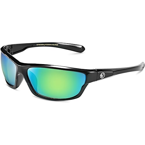 Nitrogen Polarized Wrap Around Sport Sunglasses for Men Women UV400 Protection Sun Glasses