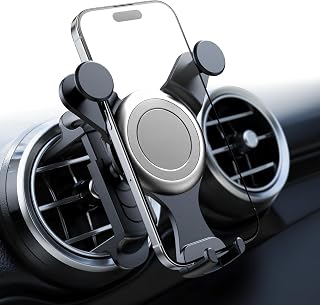 Cell Phone Holder Car for Round Ventilation Anti-Scratch Car Phone Holder for Mercedes-Benz A/B/C/E/S Smart 451 453 mini-Cooper FIAT 500 Ibiza (AIR1)