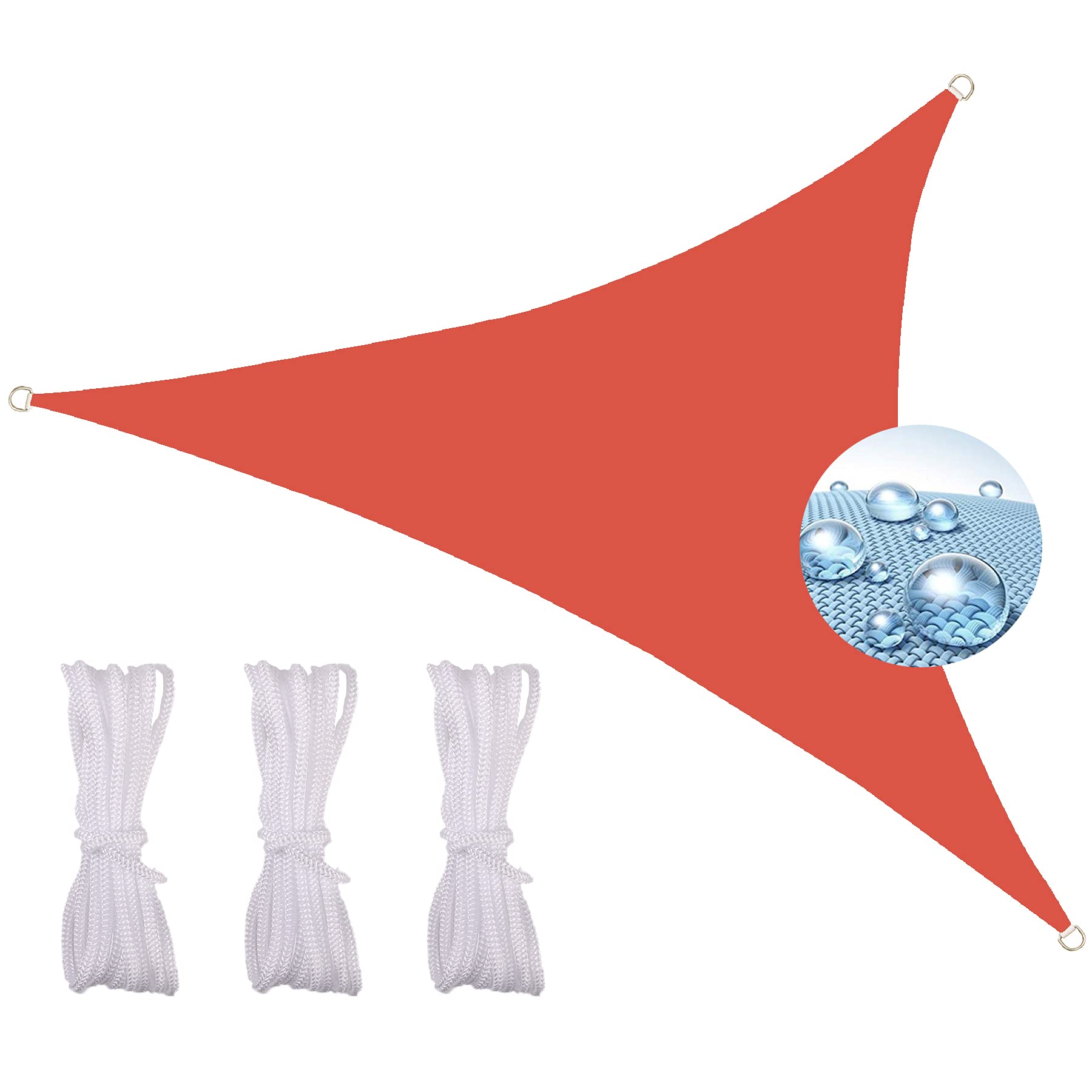 Voile d'ombrage triangulaire 6x6x6m rouge pour terrasse et balcon