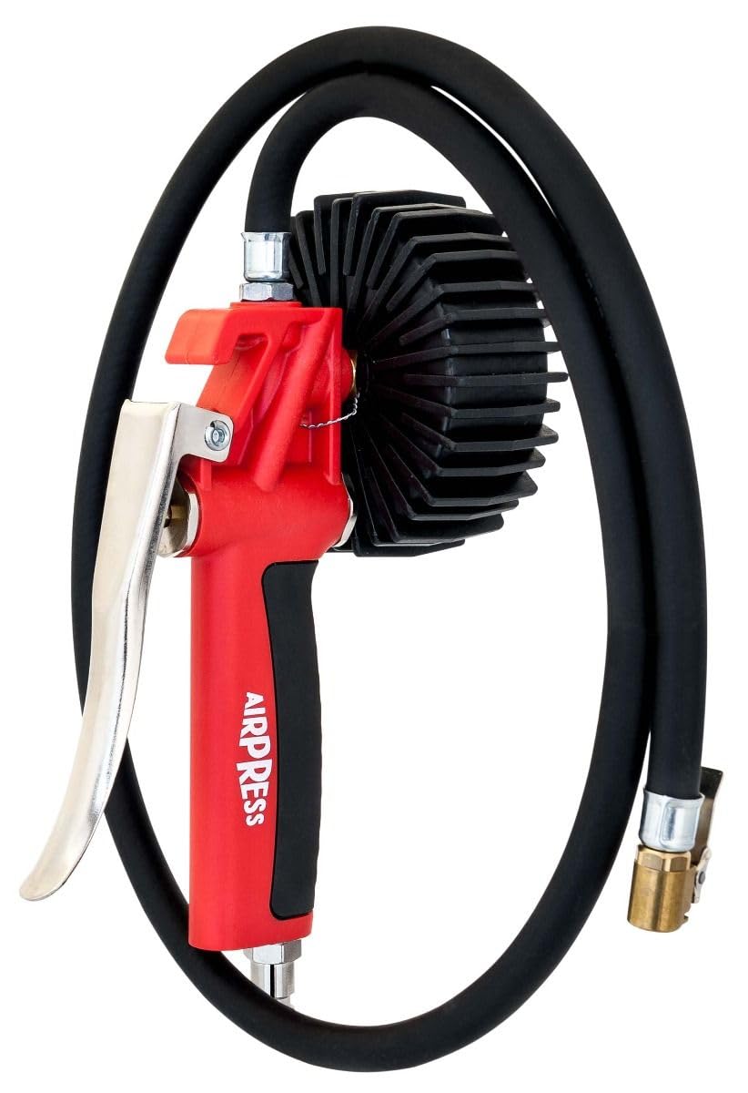 Testeur de pression des pneumatiques pistolet calibré 10 bar Pistolet POWAIR0102 Gonfleur à pneus Manomètre pneus Wika Manomètre