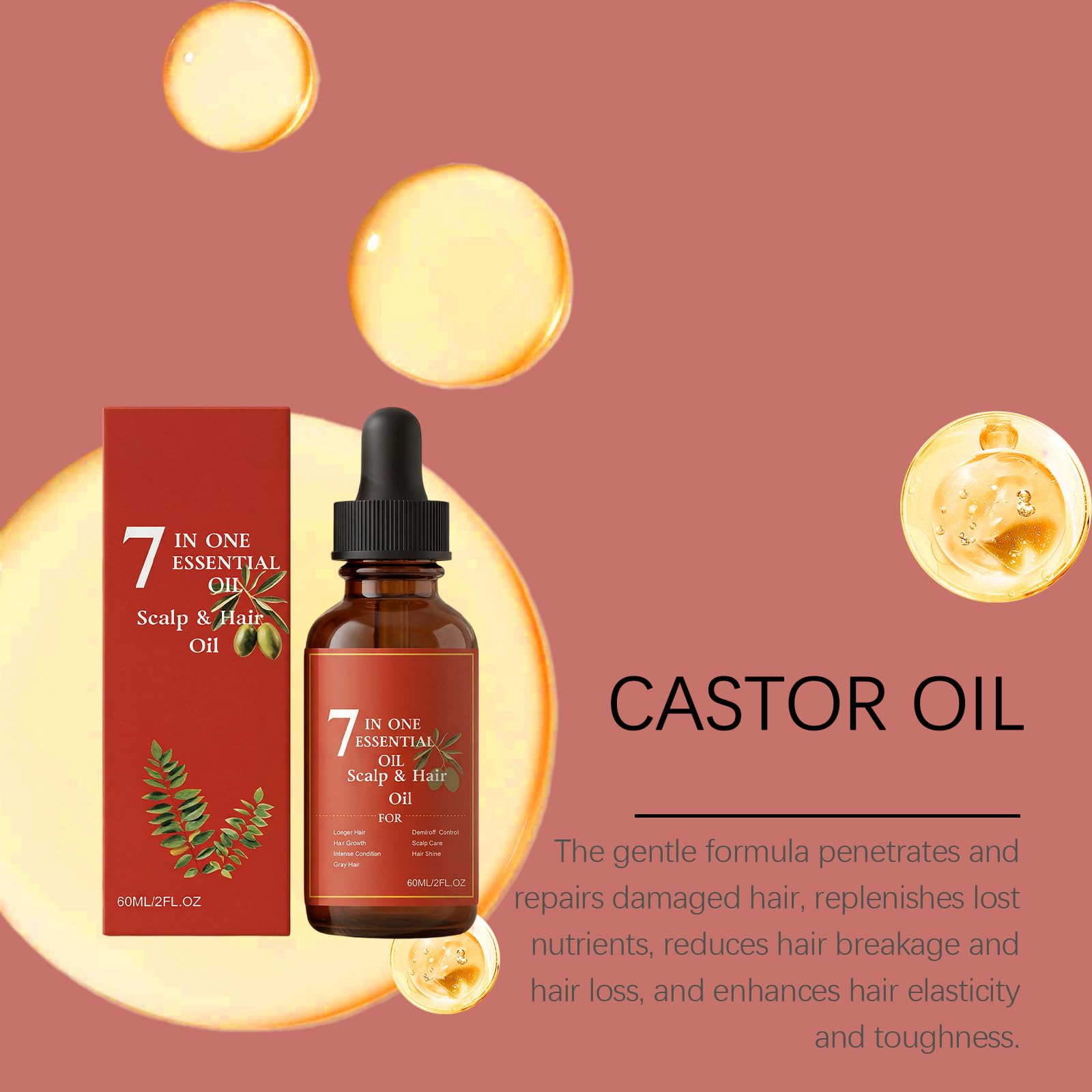 Hair Grow 7 One Essential, naturalne serum do włosów, pielęgnacja kędzierzawych i zniszczonych, w przypadku przerzedzania, naprawia uszkodzenia, lekka, nietłusta formuła, intensywnie pielęgnuje skórę