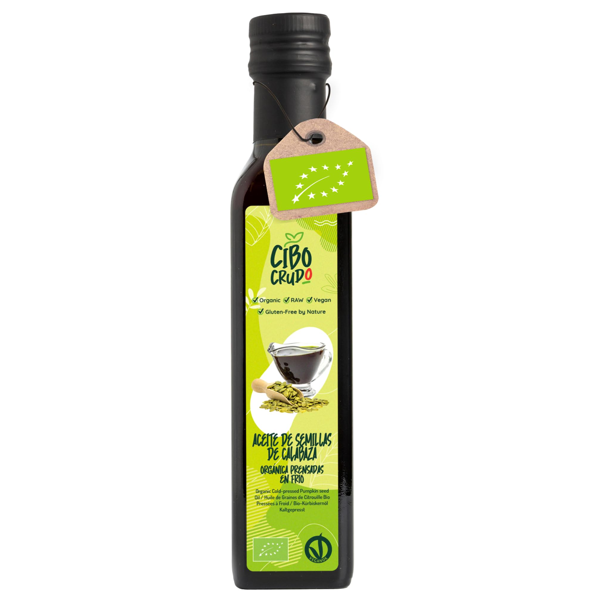 Organic Pumpkin Seed Oil 250ml - Aceite de Semillas de Calabaza Prensado en Frío