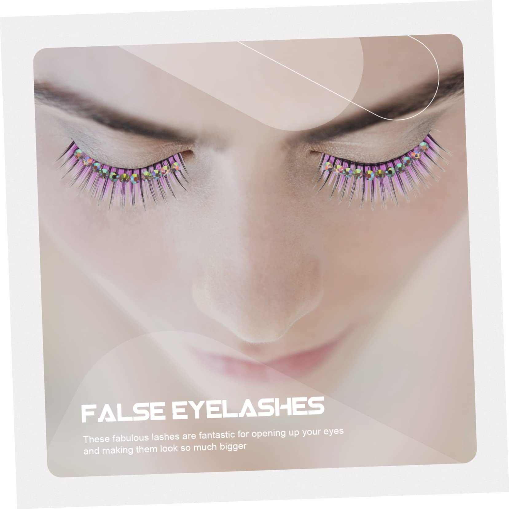 Healeved 25paia Ciglia Falsi Con Diamanti Per Danza Latina Ciglia Esagerate e Colorate Per Spettacoli e Cosplay Leggere e Confortevoli Design Curvo e Facile Da Rimuovere