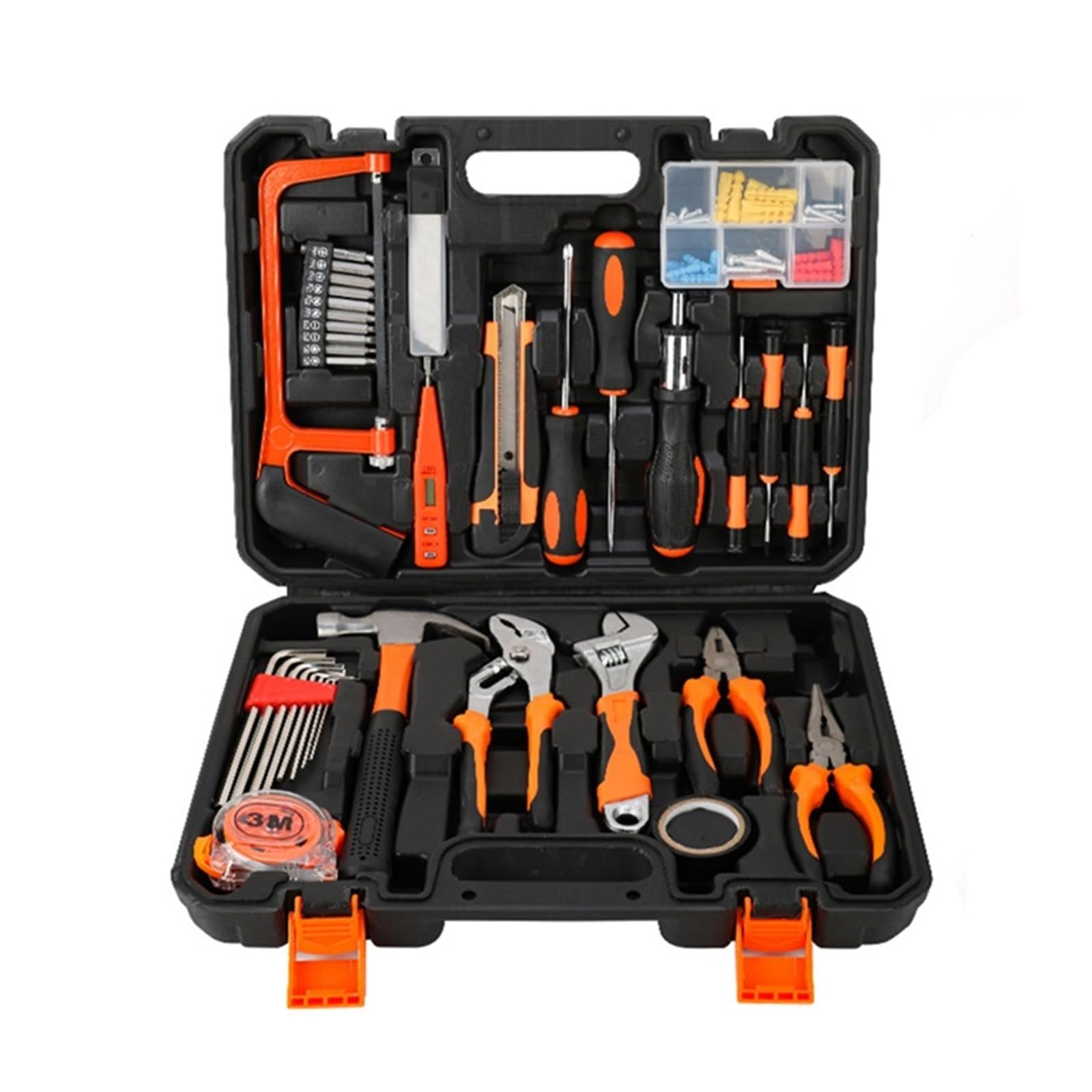 Bcgatydr One Color Home Tool Kit Household Tool Set Hardware Box Electrician's Car Repairing Tools Woodworking Combination