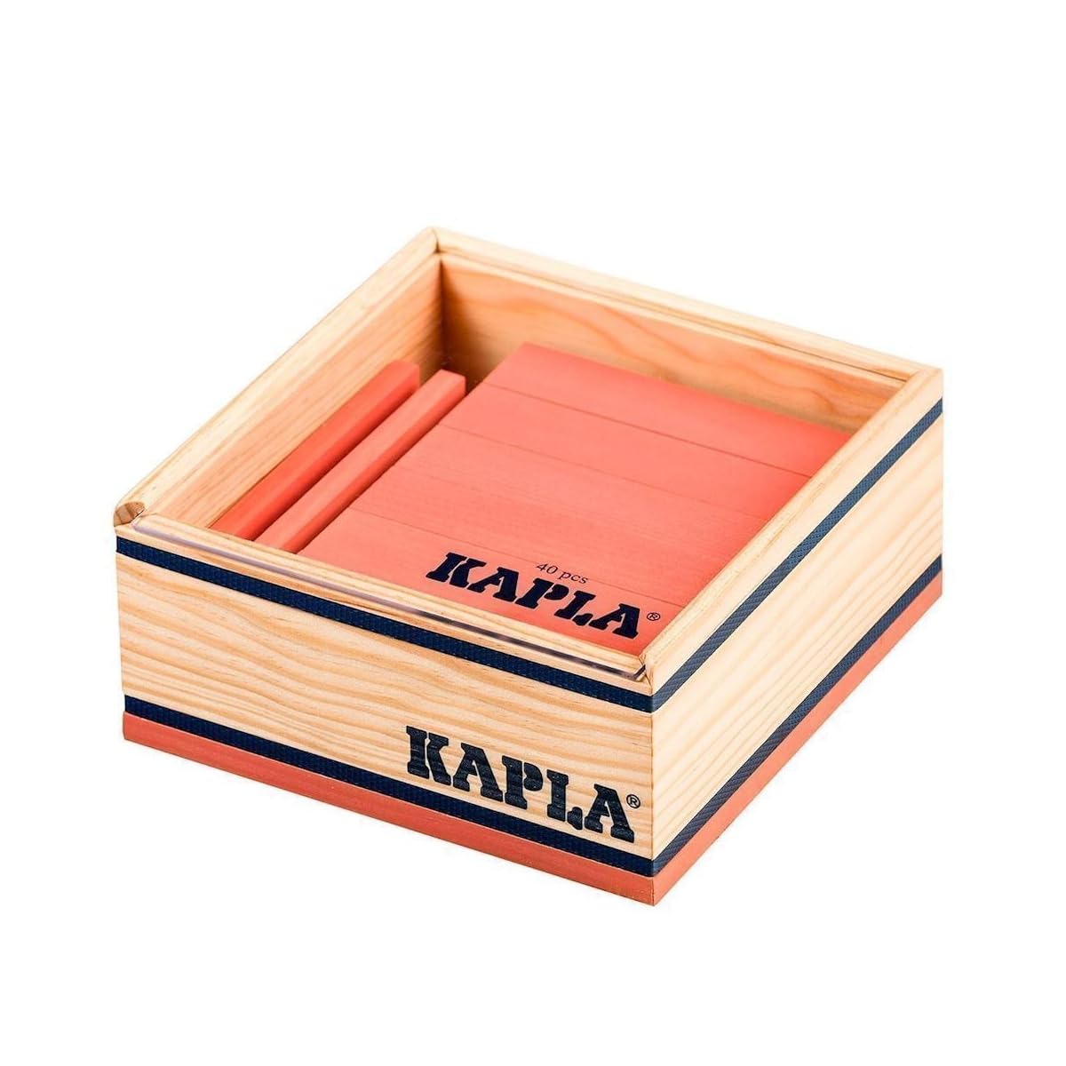 KAPLA - Scatola da 40 piastrine in legno di pino - ROSA - giocattolo di legno, da 2 anni…