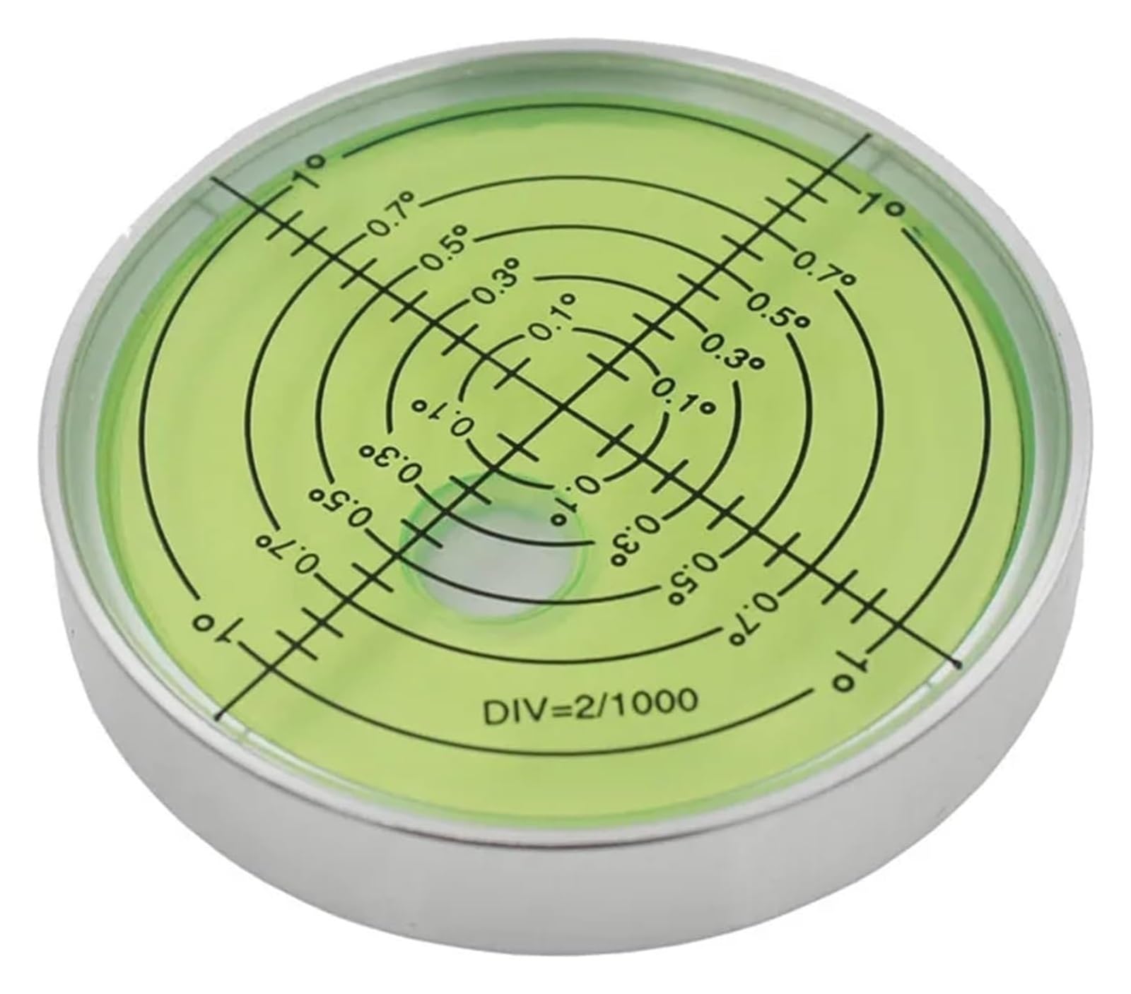 Nivel Magnético Burbuja Cáscara Blanca Líquido Verde 60mm Diámetro 10mm Altura(With Magnetic)