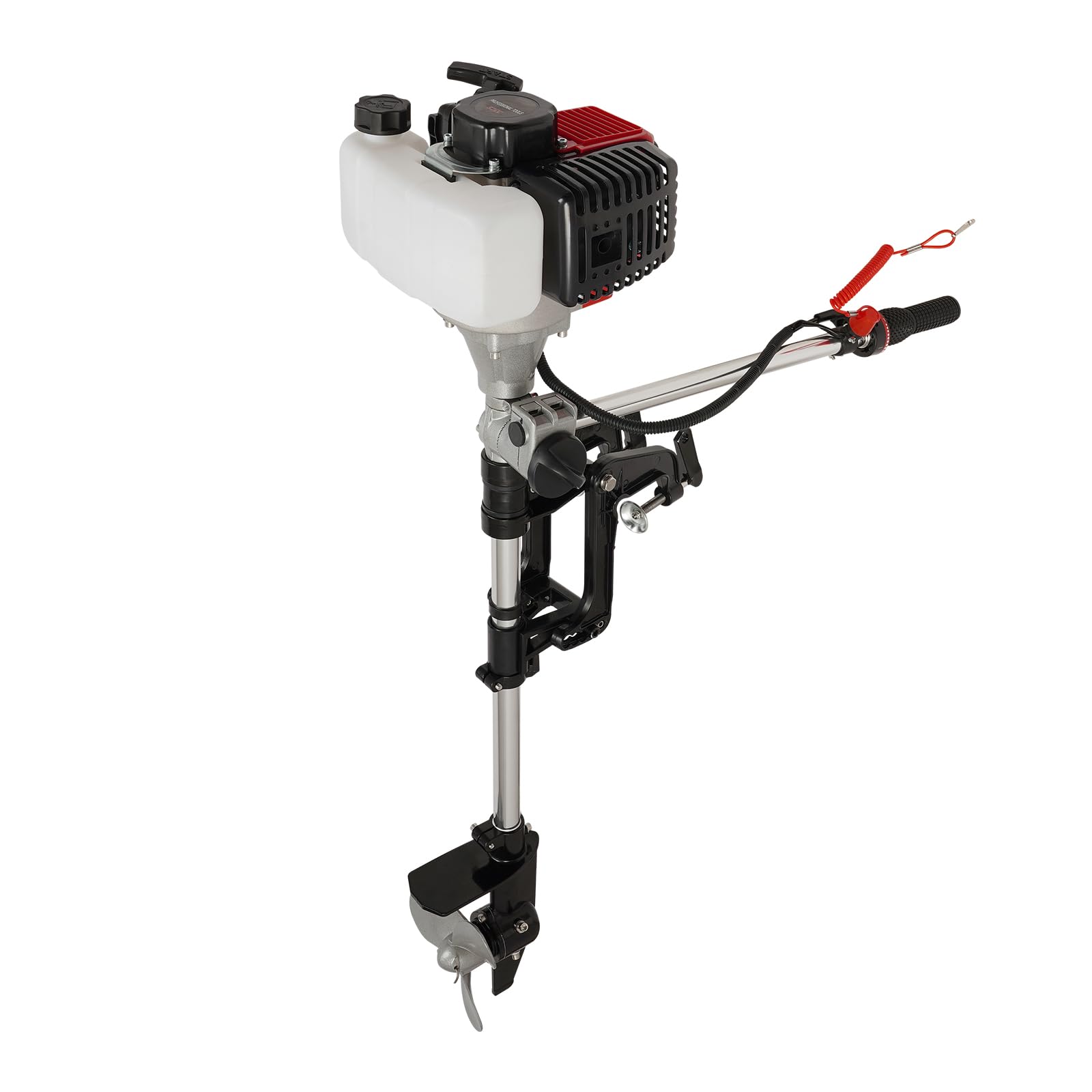 Motore Fuoribordo 2 Tempi 2.3HP, Benzina Raffreddamento Aria, Barca Pesca | Alluminio Ferro Gomma, 52cc 1.7kW, Barche 2.5m, Pesca Turismo Sport Acquatici, Avvio CDI