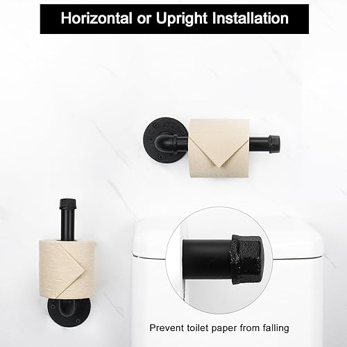 Miniatura 4 de Livabber Juego de 5 toallas de baño de tubería industrial, accesorios de baño que incluyen barra de toalla de 18 pulgadas, soporte de papel