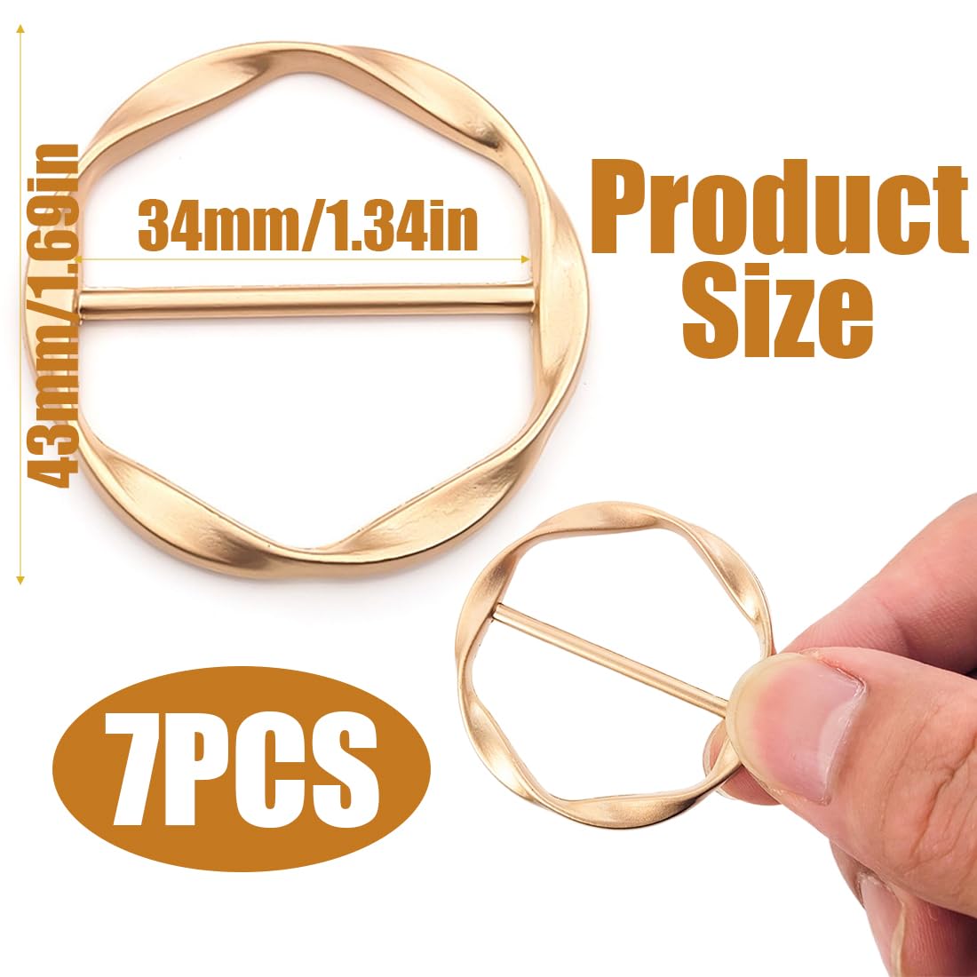 7 pcs T-Shirt Clips, Camiseta, Ropa, Bufanda, Hebilla, Multicolor, Grande, Chal, Lazo, Clip de Corbata, Lazo de Bufanda Suelta, Hebilla de Cinturón, Mujer