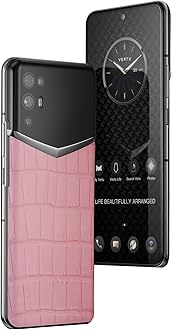 Vertu iVERTU Alligator Skin 5G Phone, Unlocked Smartphone, Secure Encrypted, 64MP Camera, 12+512G, 120Hz FHD+(1080 * 2400) OLED Display, Dual SIM, Fast Charge (Rose Pink)