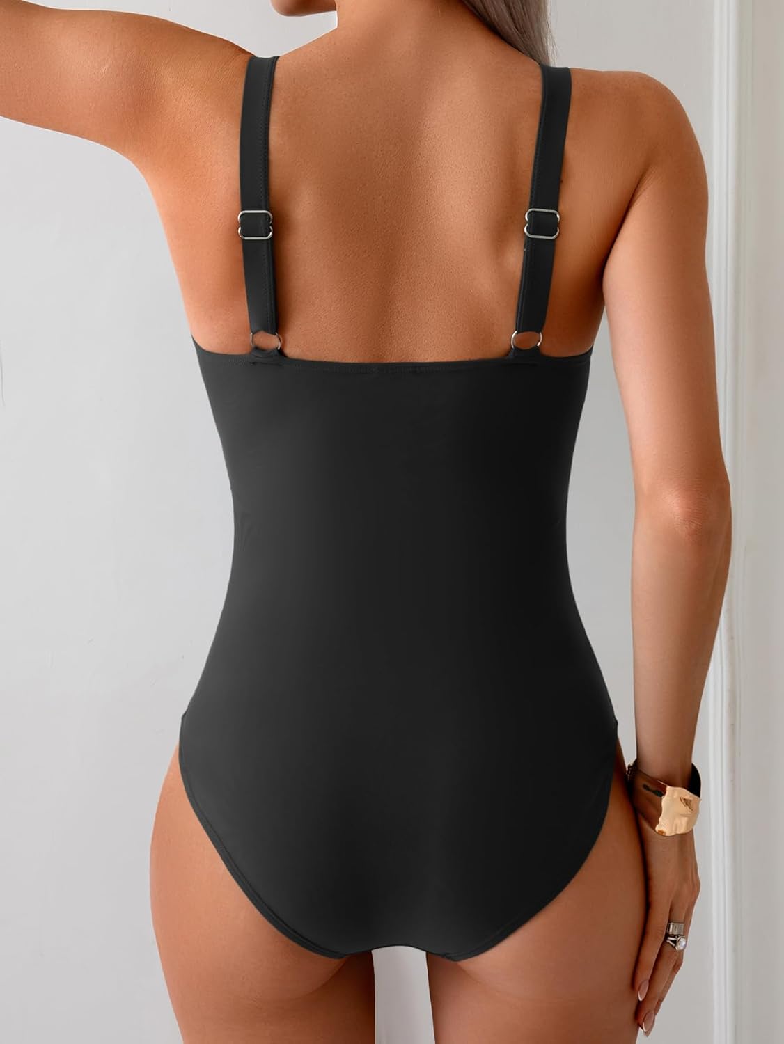 Women's One Piece Ruched Tummy Control Bathing Suit Slimming Swimsuit Full Coverage Swim Suit Curvy Swimwear - Image 2