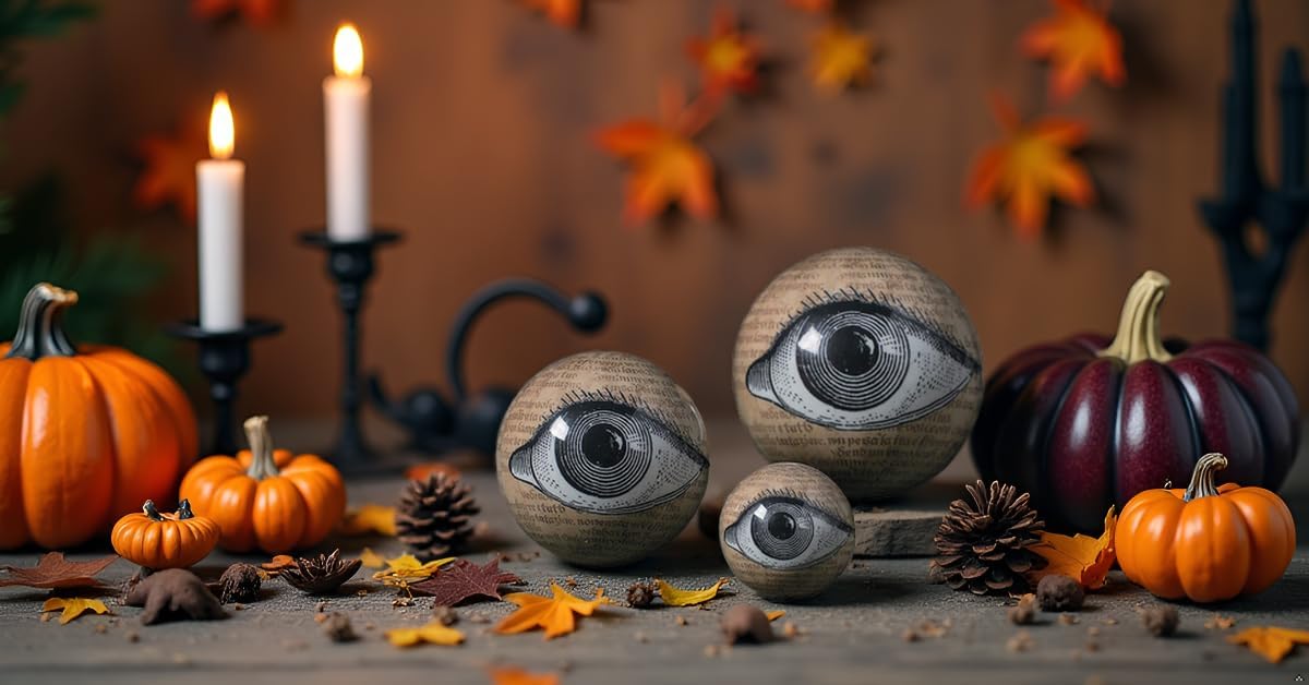 Fun Express Halloween Eyeballs Decorations - 9 Realistic Plastic Eyeball Orbs in 3 Sizes | Spooky Decor for Fireplace Mantle, Halloween Bowl Filler & Elegant Holiday Party Props | Premium Foam Core