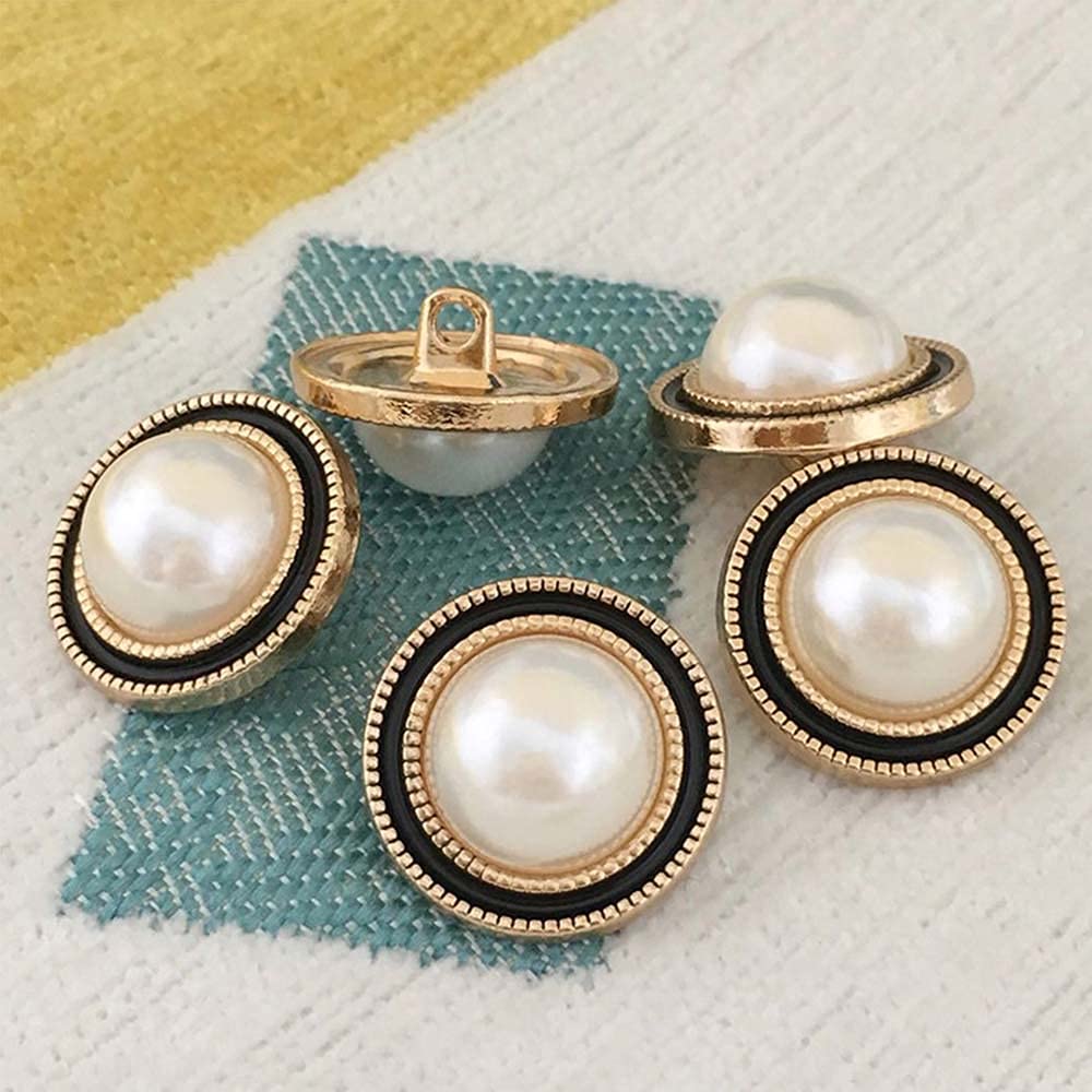Lot De 5 Boutons Décoratifs En Métal Avec Strass Et Motif